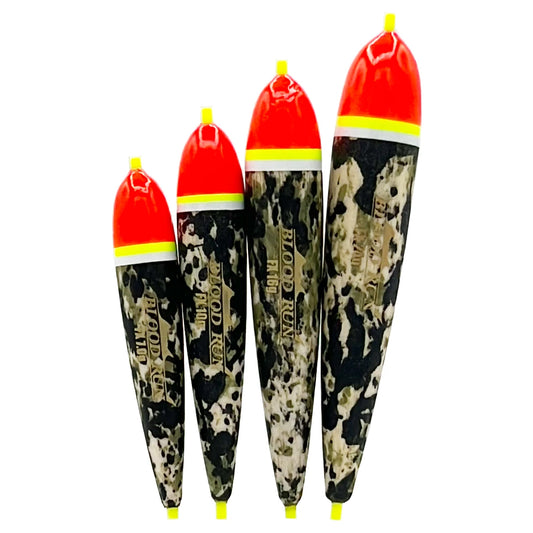 Blood Run Steelhead Salmon Camo Balsa Slip Fishing Floats