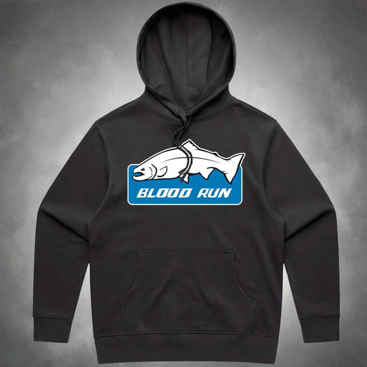 Men's Coal Black Detroit Lions Heavyweight Fleece Fishing Hoodie with Blood  Run Logo