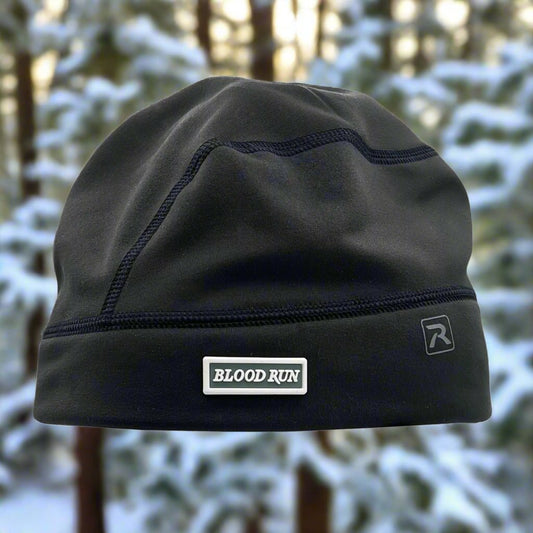 Mens Black Power Stretch Richardson Beanie Hat Toque Blood Run Fishing Logo