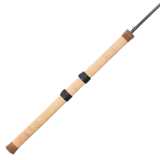 Pinland 3wt Ultralight Trout Centerpin Rod butt section with Tennessee handle and sliding rings.