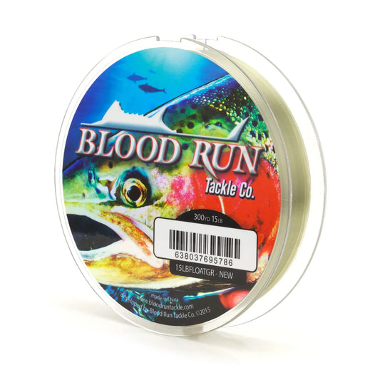 Low Vis Olive Green 15LB test Centerpin Float Fishing Main Line 300 YD Blood Run Fishing