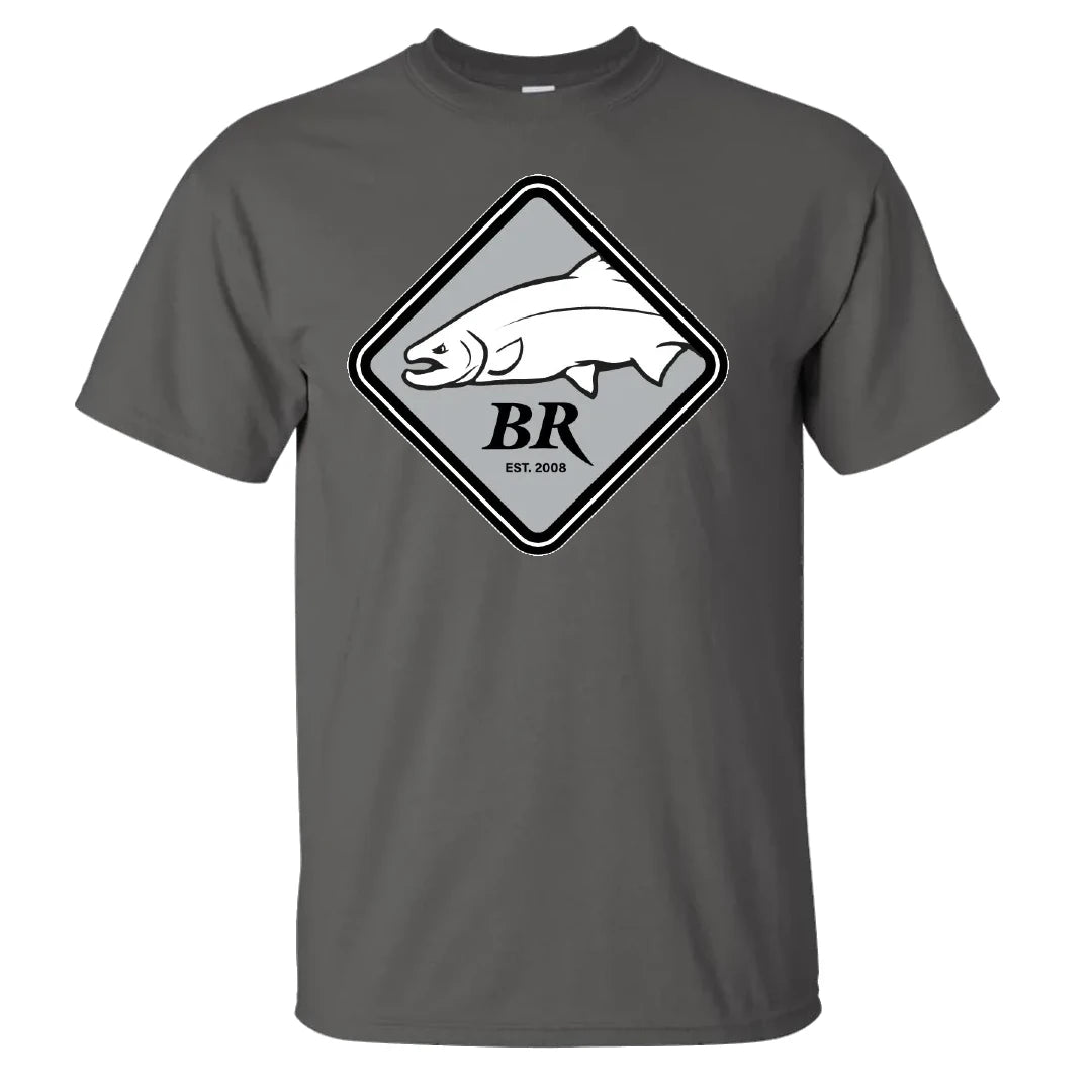 Blood Run Gray Fishing T Shirt