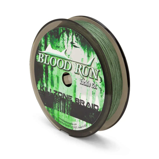 Blood Run Fishing Killzone Braided Line 40LB Test Green 8 strand Dyneema Teflon coated.