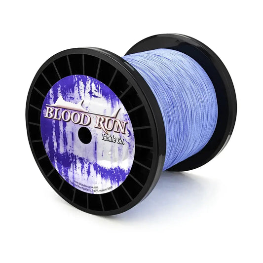 Blood Run Fishing Blue Braid Line for copper and leadcore backing line trolling for salmon and trout on Lake Michigan, Lake Huron and Lake Ontario