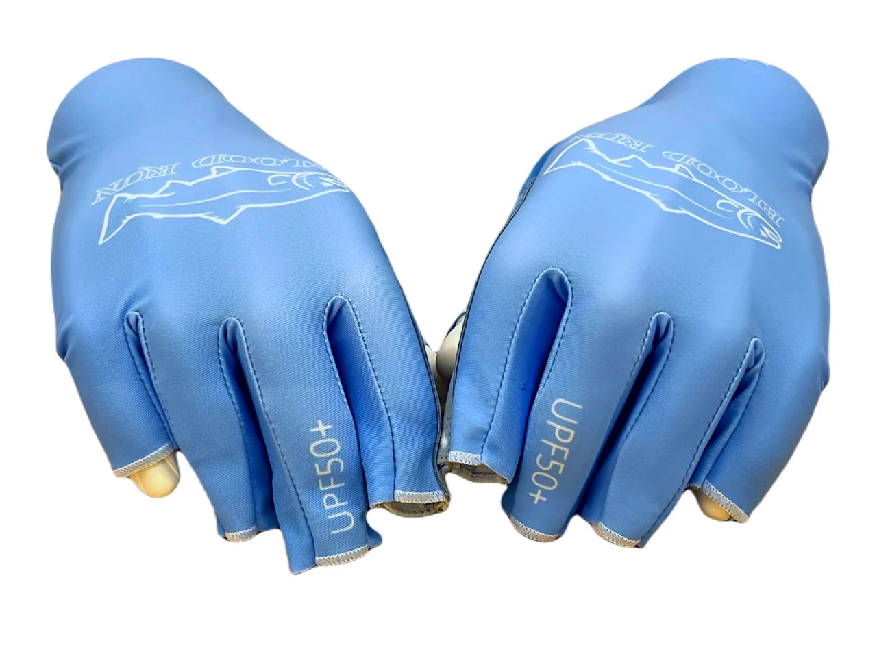 Blue Fishing Gloves UPF50+ Blood Run Fishing