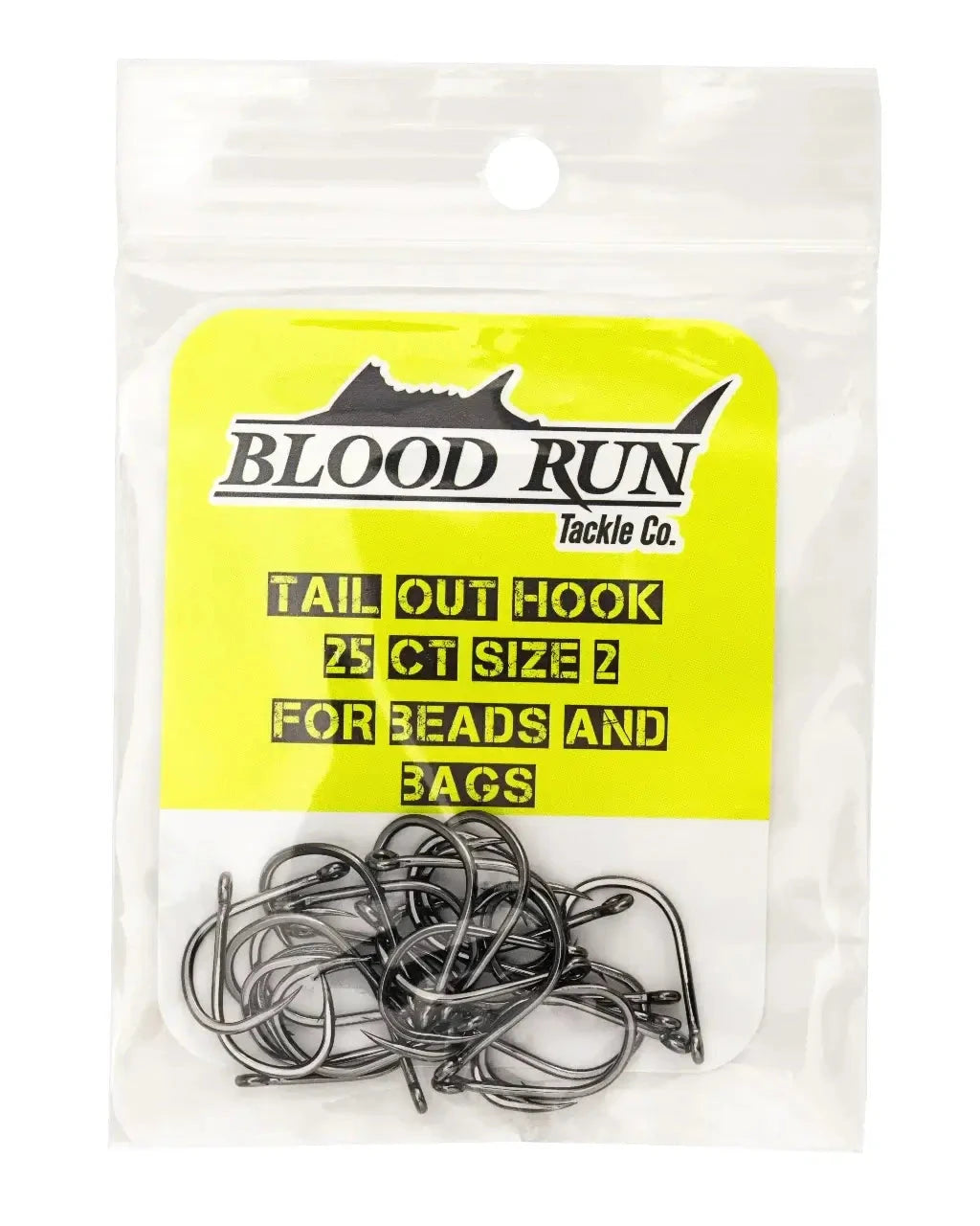 100 Pack Tail Out Bead Fishing Hooks, Fishing Hooks, Size #2, Steel, 25 Ct, For Beads And Bags