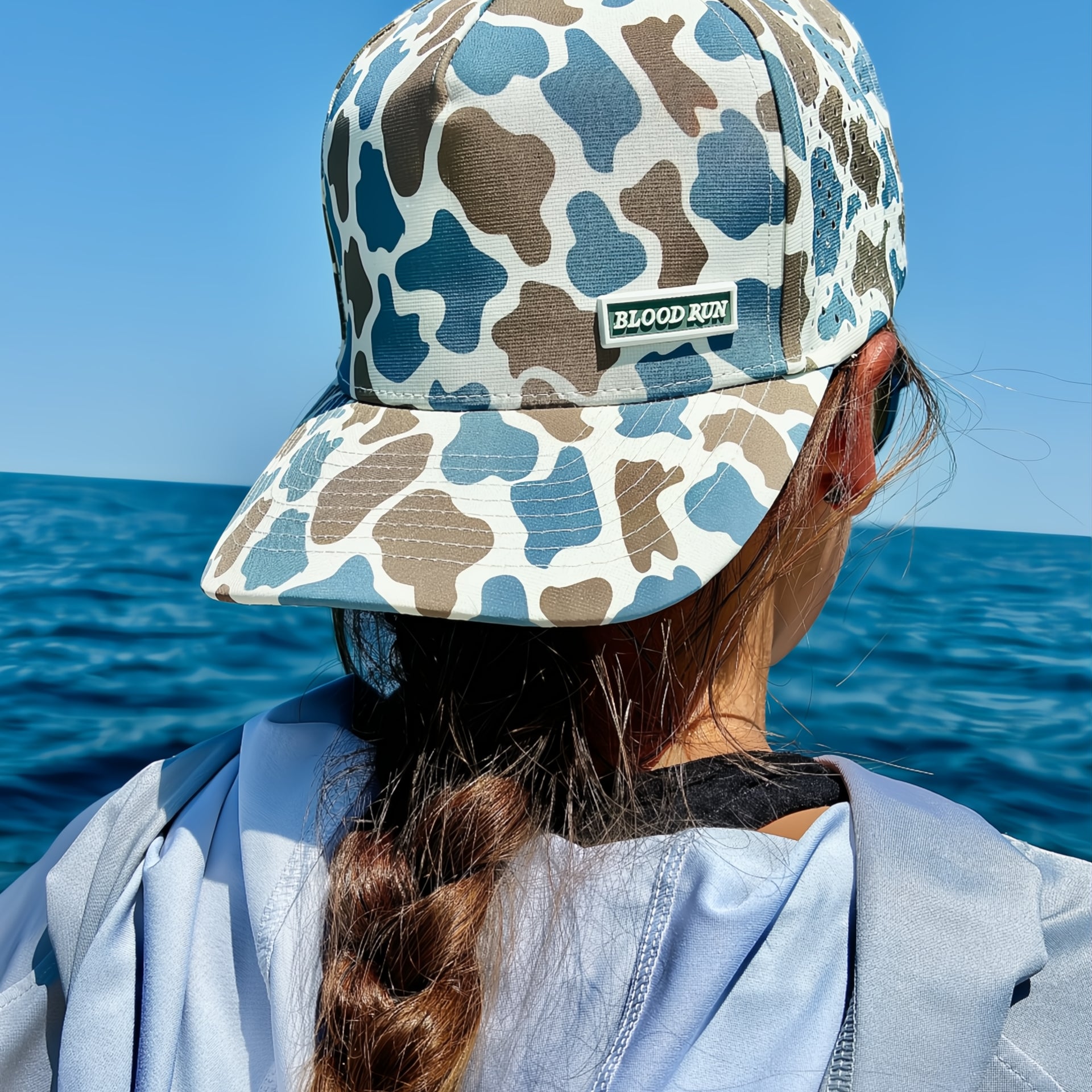 Decoy Blue Camo - Premium Snapback Fishing Trucker Hat  display picture 3