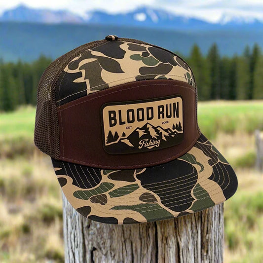 Blood Run Leather Patch Fishing Hat Trucker