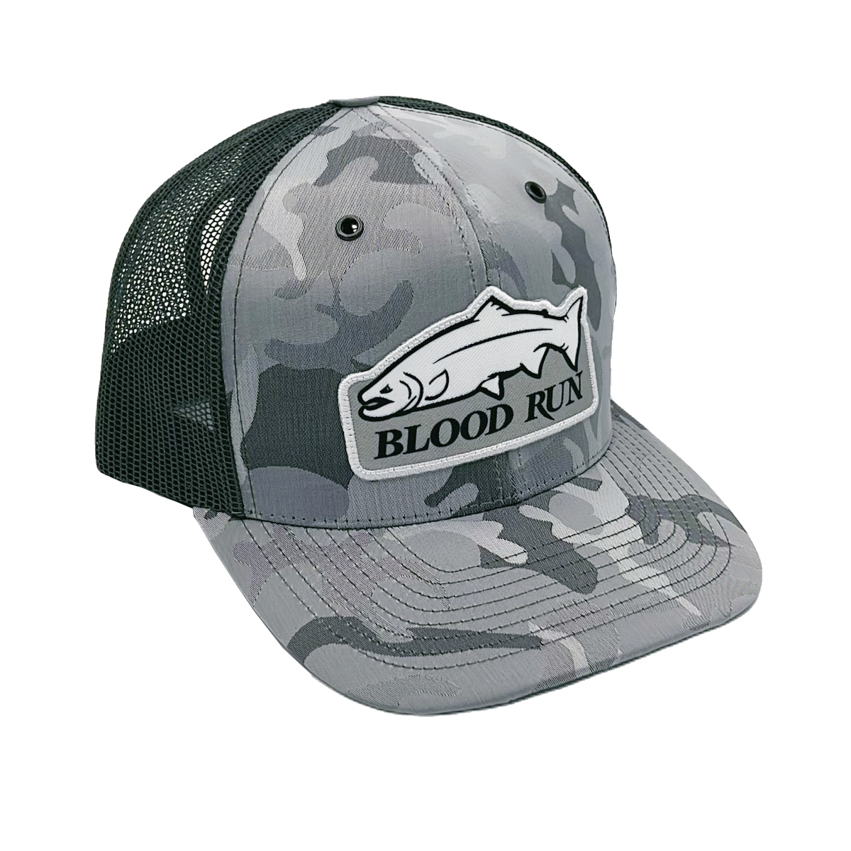 Blood Run Fishing Grey Camo Winter Steelhead Fishing Hat
