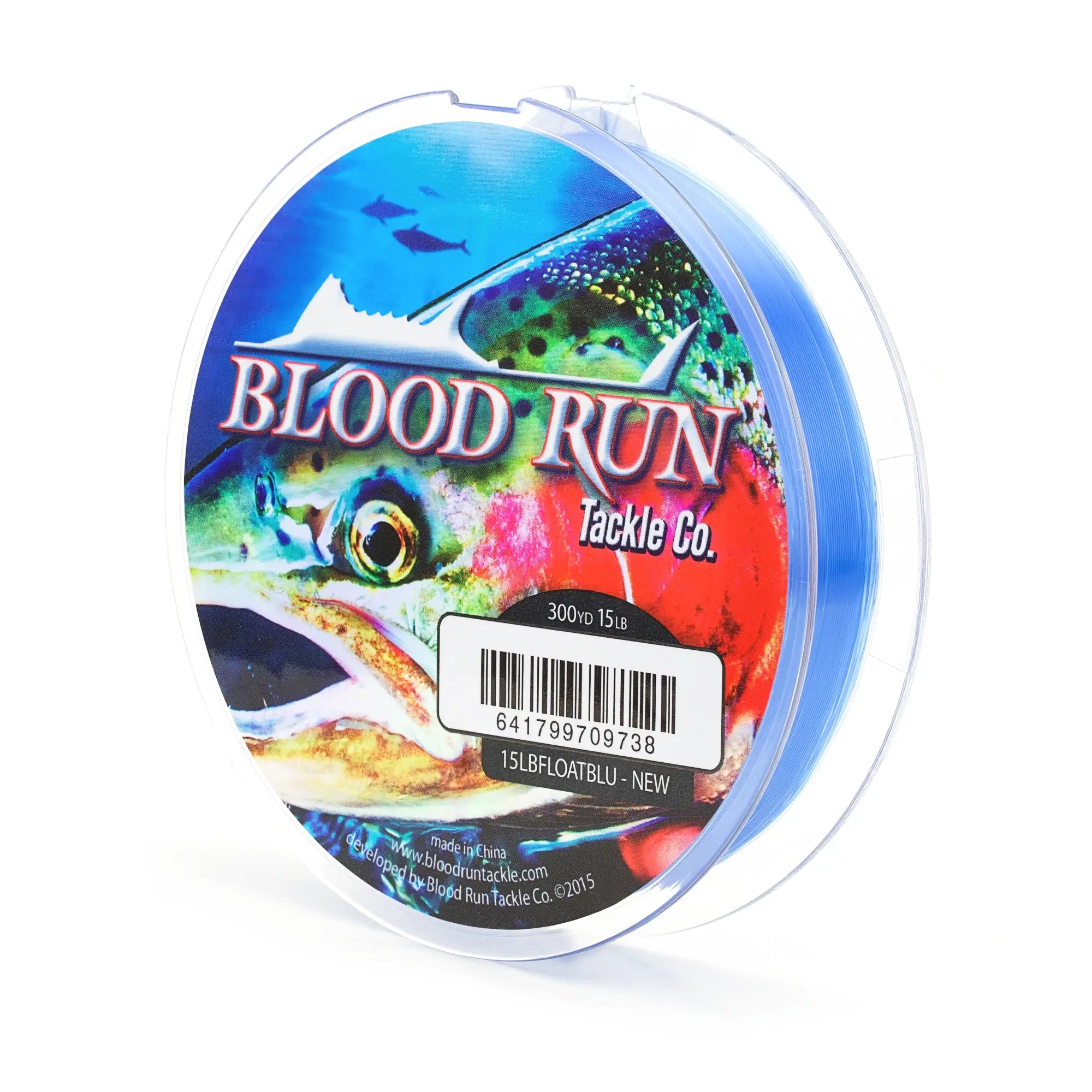 Blood Run Tackle Floating Monofilament Line 15 lb.; Ocean Blue; 300 yds.